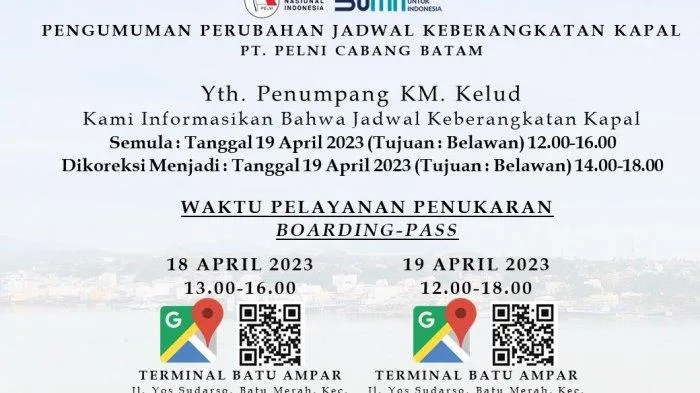 Jadwal Operasional Kapal KM Kelud untuk Rute Kepulauan Riau dan Jakarta