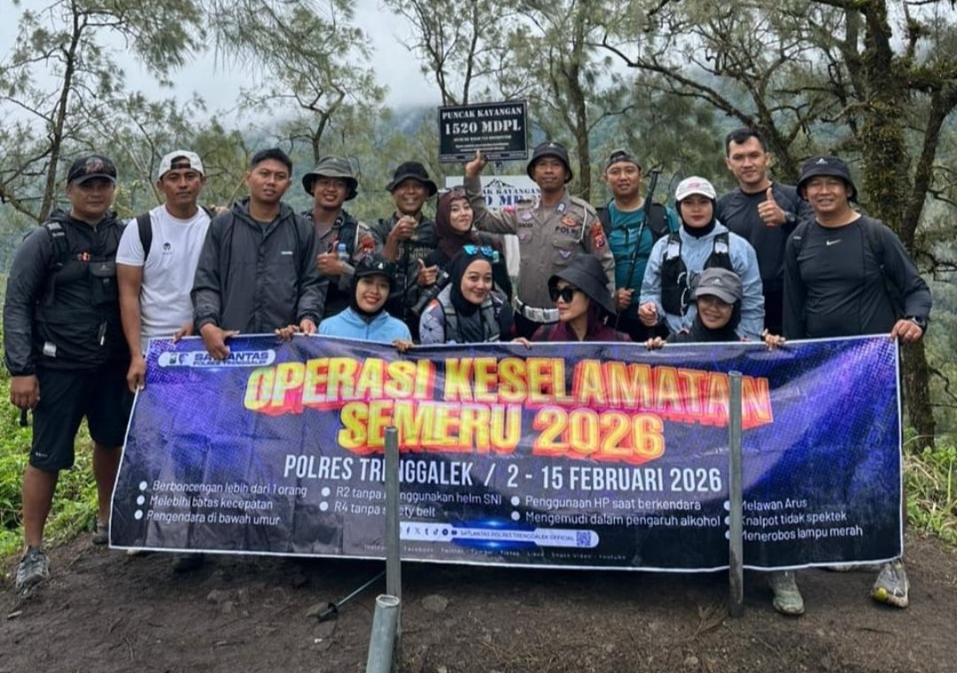 Polres Trenggalek Kampanyekan Operasi Keselamatan Semeru 2026 Dengan ‘Muncak Bareng