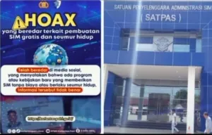 Kanit Regident : HOAX!!! Unggahan Akun Tik-Tok Tentang Vidio SIM Gratis di Satpas Colombo