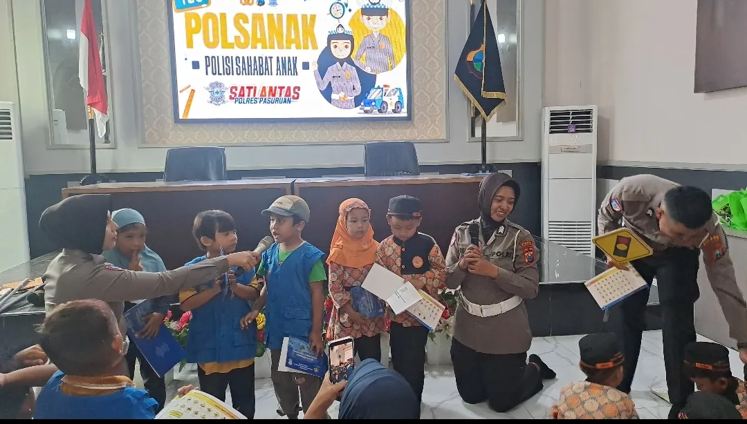 Satlantas Polres Pasuruan Gelar Polsanak, Ajarkan Anak Tertib Lalu Lintas Sejak Dini