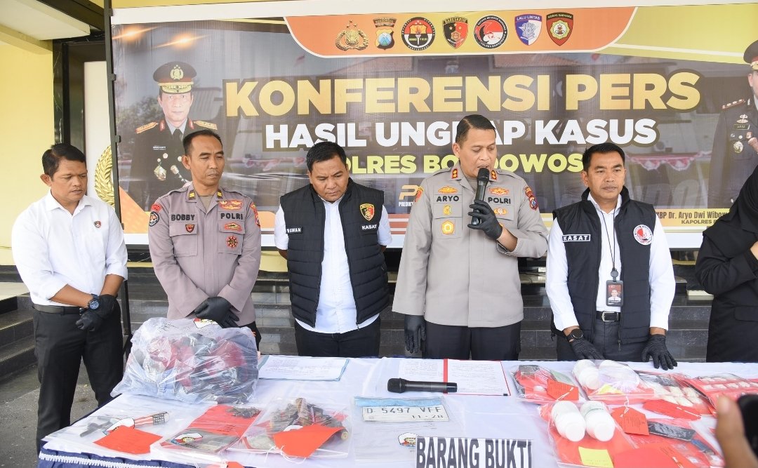 Polres Bondowoso Ungkap Curanmor Amankan 3 Tersangka dan 11 Unit Motor