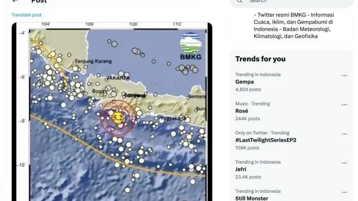 Gempa Tektonik Magnitudo 2,9 Guncang Wilayah Bandung dan Sekitarnya
