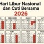 SKB 3 Menteri Jadwal Libur Nasional dan Cuti Bersama Tahun 2026