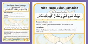 Niat Puasa Ramadan, 6 Pilihan