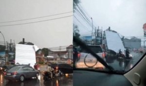 papan reklame di depok roboh