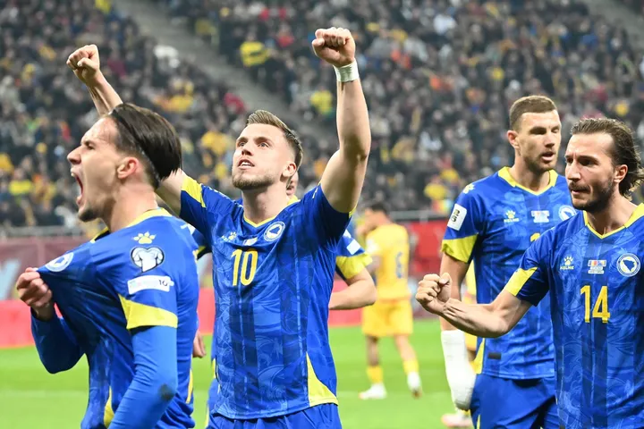 Pemain Timnas Italia Rayakan Kemenangan Bosnia-Herzegovina di Final Playoff Piala Dunia