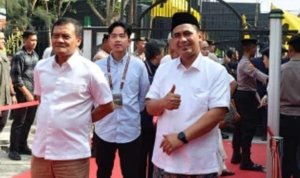 Ahmad Luthfi dan Taj Yasin didampingi Gibran Rakabuming Raka saat