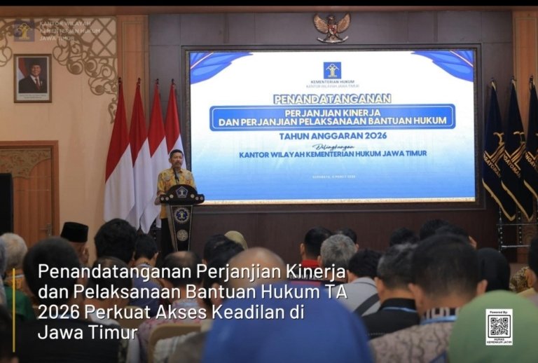 Penandatanganan Perjanjian Bantuan Hukum 2026, Akses Keadilan di Jatim Semakin Merata