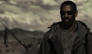 Denzel Washington in a post apocalyptic wasteland in The Book of Eli