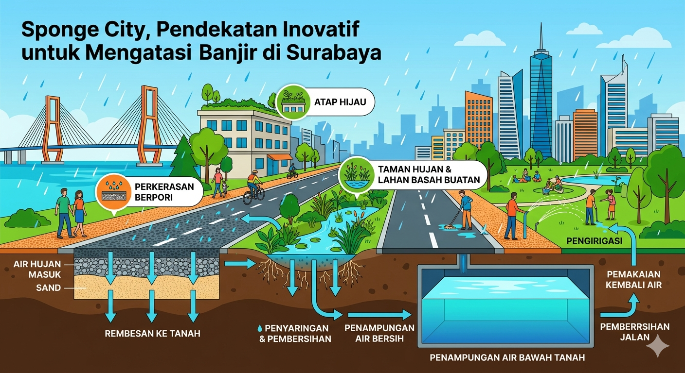 Sponge City, Pendekatan Inovatif untuk Mengatasi Banjir di Surabaya