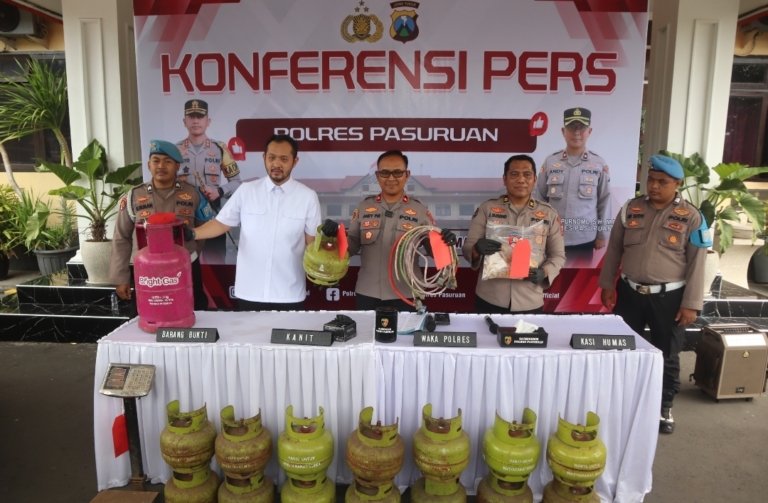 Polres Pasuruan Ungkap Kasus Penyalahgunaan LPG Subsidi, Dua Tersangka Diamankan