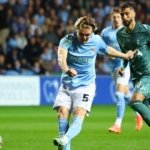 jack rudoni playing for coventry city vs tottenham hotspur