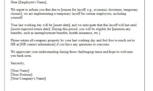 letter template of temporary layoff notification