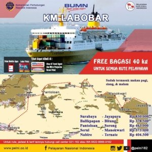 Jadwal dan Rute Kapal Pelni KM. Labobar untuk Maret dan April 2026