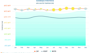 surabaya water average temperature