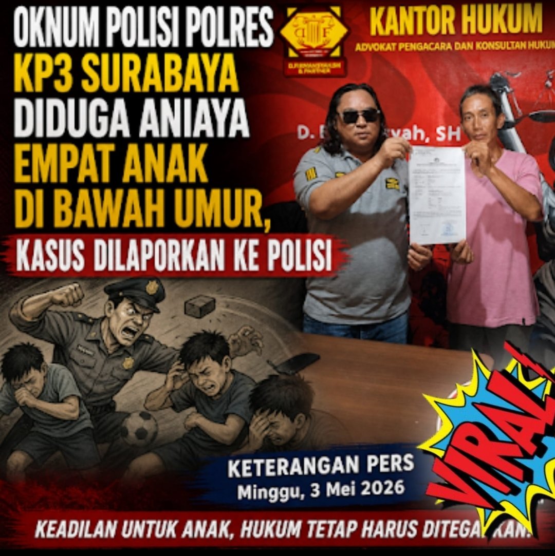 Mencuat Viral Kepermukaan Pubik” Oknum Jajaran Polres KP3 Surabaya “Menganiaya Anak Dibawah Umur”,