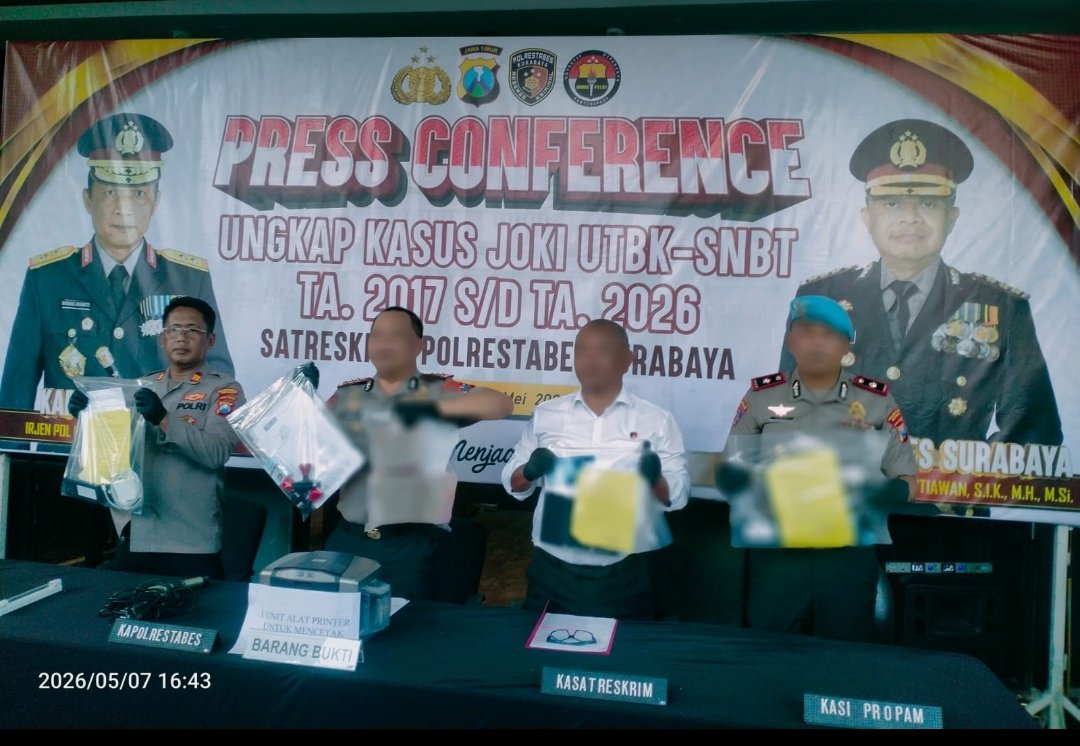 Polrestabes Surabaya Ungkap Jaringan Joki UTBK, Diduga Beroperasi Sejak 2017