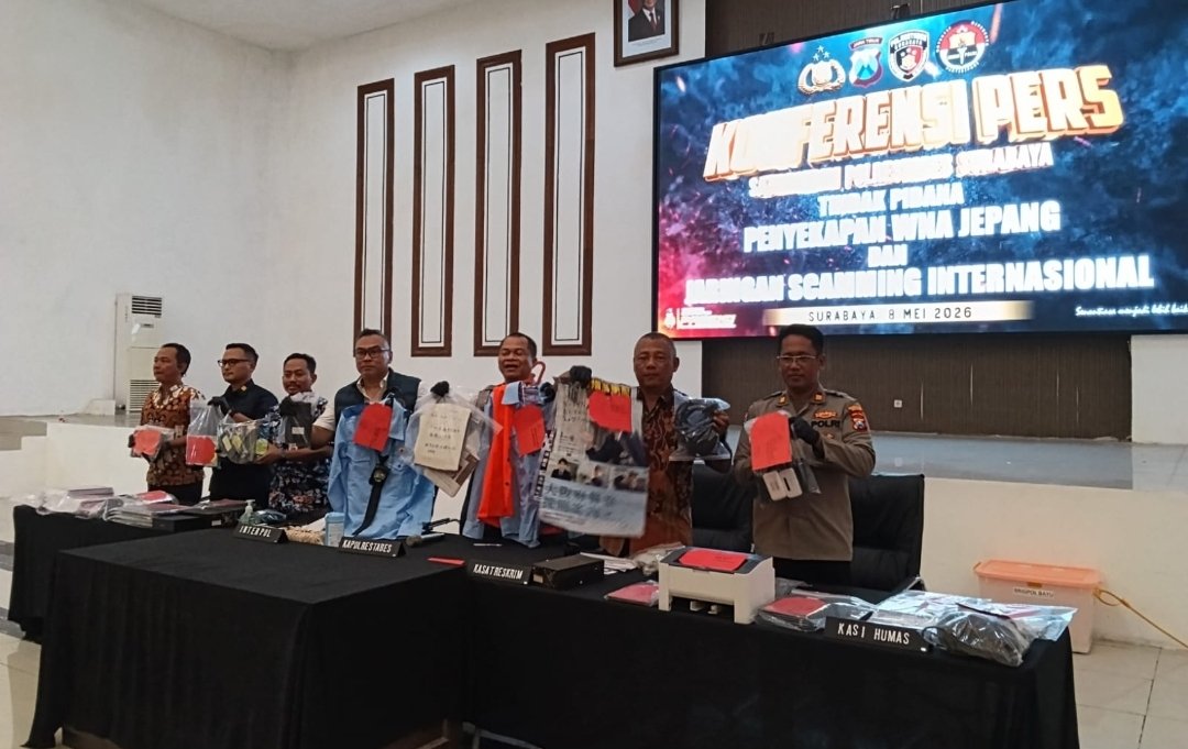 Satreskrim Polrestabes Surabaya Bongkar Penyekapan WNA Jepang dan Sindikat Scamming Internasional, 41 Orang Diamankan