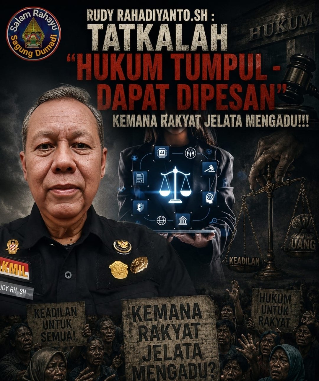 Rudy Rahadiyanto.SH : Tatkalah “Hukum Tumpul – Dapat Dipesan”, Kemana Rakyat Jelata Mengadu!!!