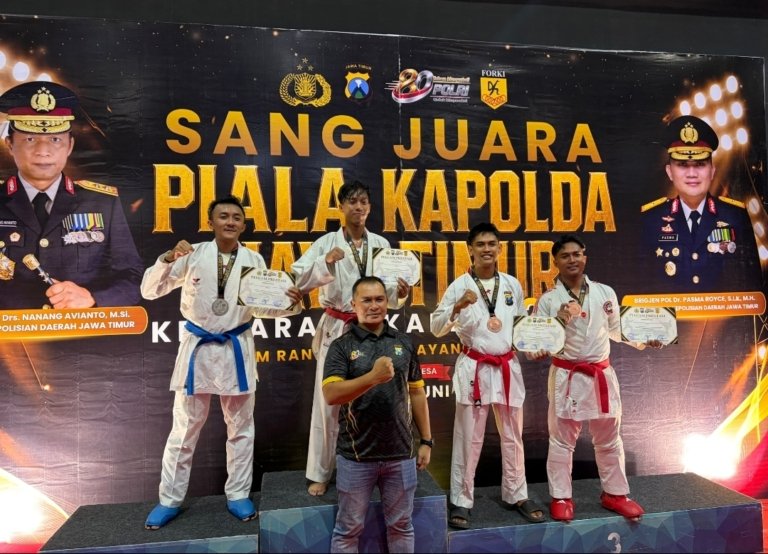 Polres Pelabuhan Tanjung Perak Borong 18 Medali dan Tiga Gelar Best of The Best di Kejuaraan Karate Piala Kapolda Cup 2026