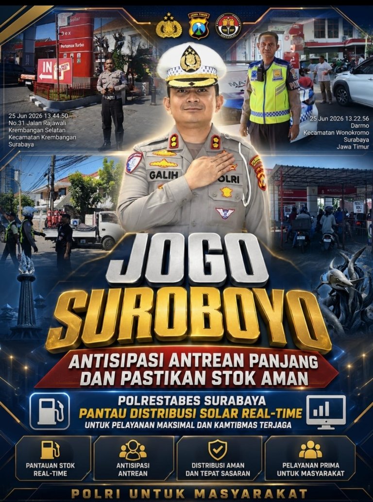 “JOGO SUROBOYO” Antisipasi Antrean Panjang dan Pastikan Stok Aman, Polrestabes Surabaya Pantau Distribusi Solar Real-Time