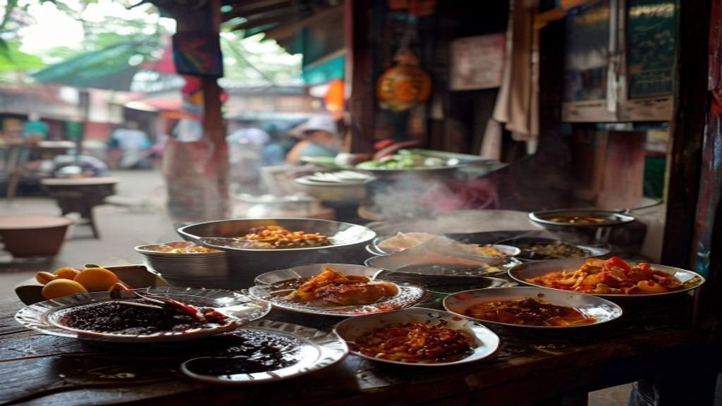 Beragam hidangan khas Surabaya seperti rawon, lontong balap, dan sate klopo menonjolkan cita rasa tradisional pelabuhan