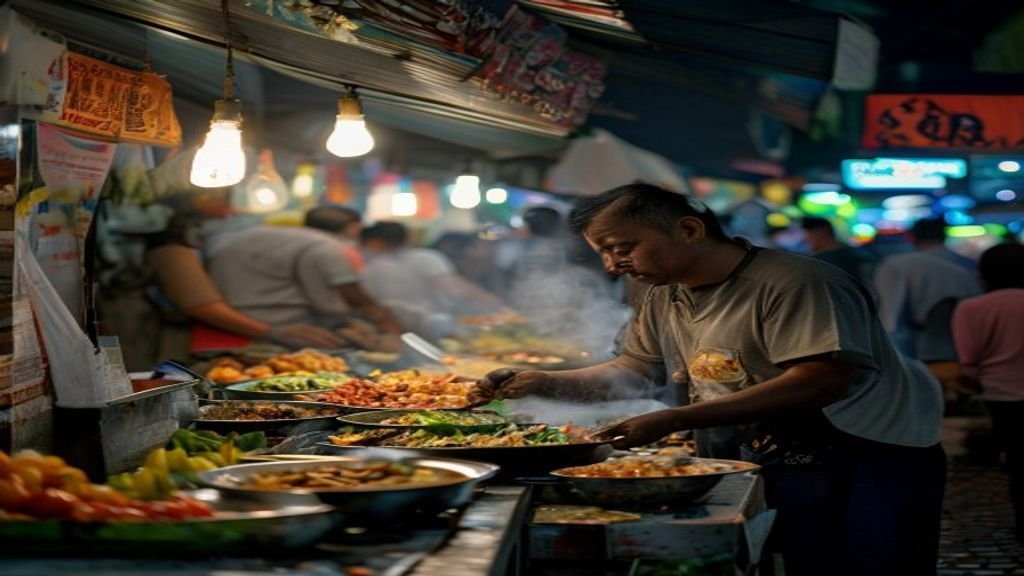 Makanan khas Surabaya seperti lontong balap dan gudeg.