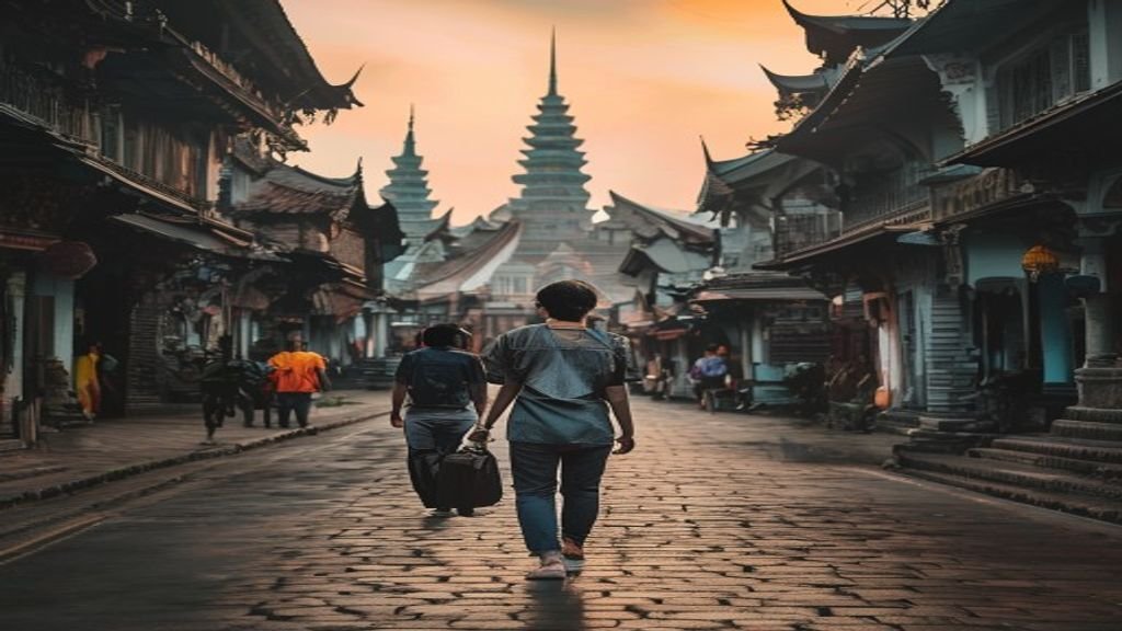 Pemandangan kota Surabaya dengan ikon Monumen Kapal Selam