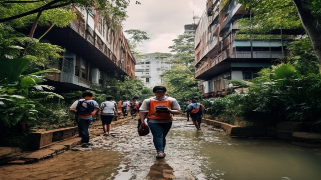 Pemandangan kota Surabaya dengan ikon House of Sampoerna