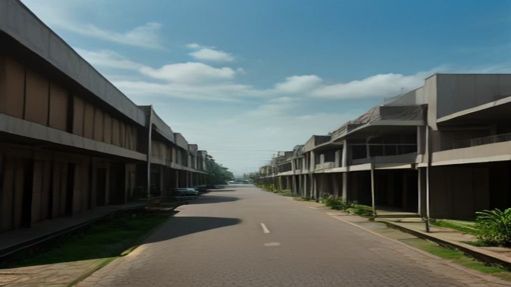 Studi Kasus Revitalisasi Kawasan Industri Surabaya: Insight Praktis 1 Pemandangan skyline modern Surabaya dengan menara BTPN dan pelabuhan megah di latar senja.